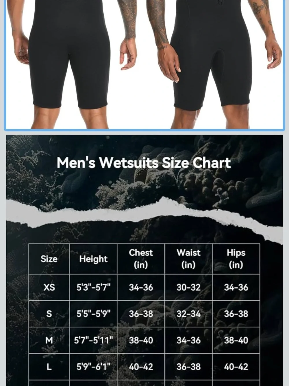 Xuker Men’s Short Black Wetsuit